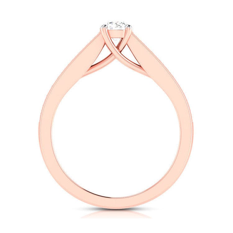 Jewelove™ Rings Women's Band only / VS J 50-Pointer Solitaire 18K Rose Gold Diamond Shank Ring JL AU G 120R-A