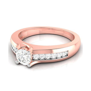 Jewelove™ Rings Women's Band only / VS J 50-Pointer Solitaire 18K Rose Gold Ring with Diamond Accents JL AU G 119R-A