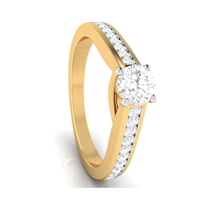 Jewelove™ Rings Women's Band only / VS J 50-Pointer Solitaire 18K Yellow Gold Diamond Shank Ring JL AU G 120Y-A