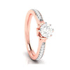 Jewelove™ Rings Women's Band only 50-Pointer Solitaire Diamond Shank 18K Rose Gold Ring JL AU G 109R-A