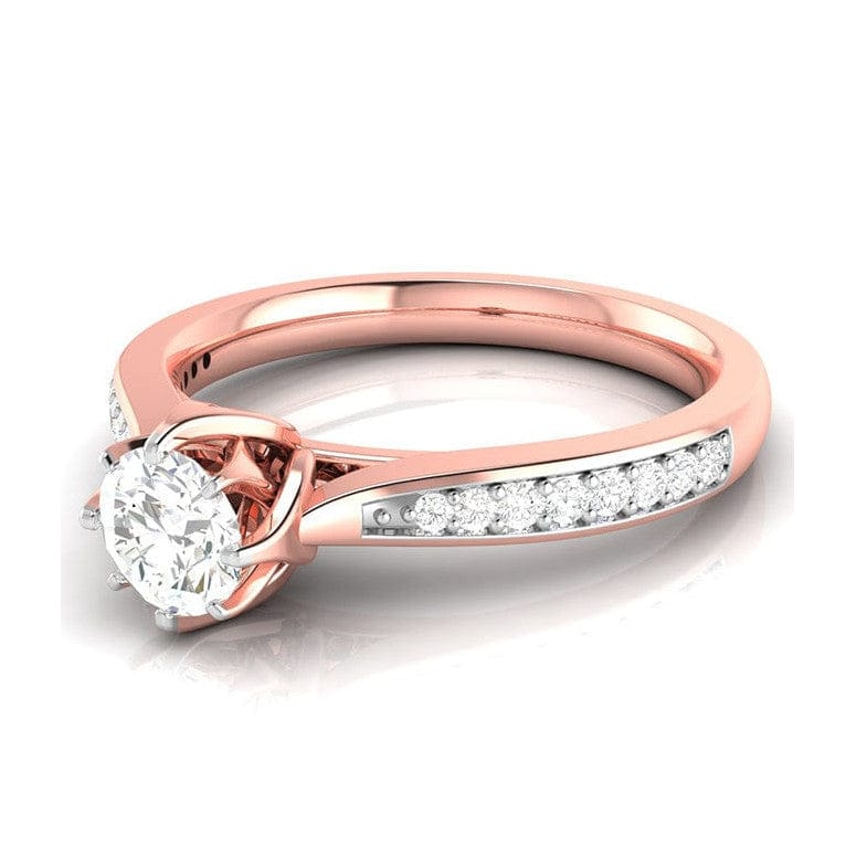 Jewelove™ Rings Women's Band only 50-Pointer Solitaire Diamond Shank 18K Rose Gold Ring JL AU G 109R-A