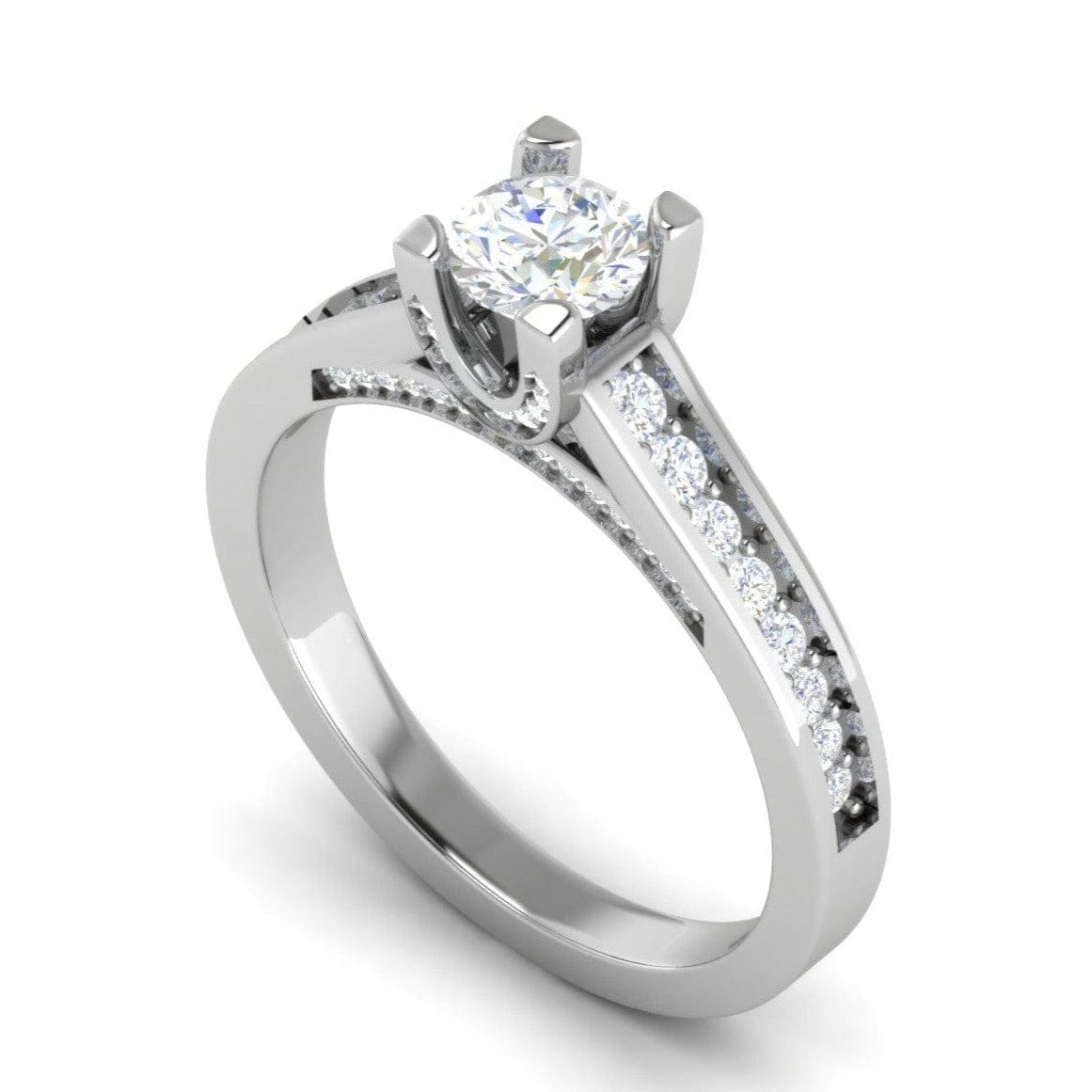 Jewelove™ Rings VS J / Women's Band only 50-Pointer Solitaire Diamond Shank Platinum Ring JL PT RP RD 140-A