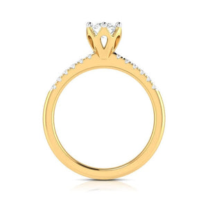 Jewelove™ Rings Women's Band only / VS J 50-Pointer Solitaire Diamond Shank Yellow Gold Ring JL AU G 105Y-A