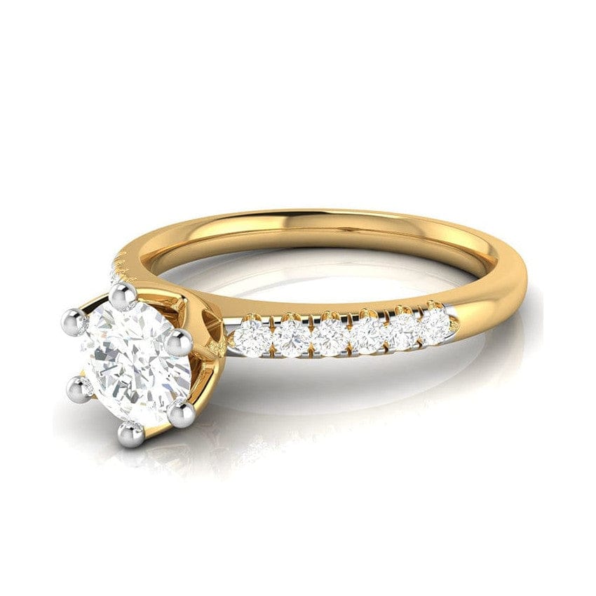 Jewelove™ Rings Women's Band only / VS J 50-Pointer Solitaire Diamond Shank Yellow Gold Ring JL AU G 105Y-A