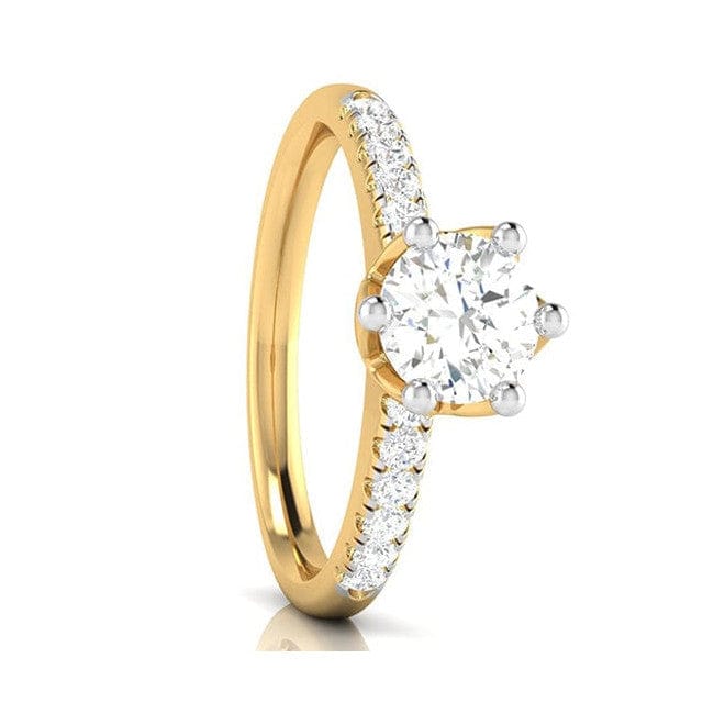 Jewelove™ Rings Women's Band only / VS J 50-Pointer Solitaire Diamond Shank Yellow Gold Ring JL AU G 105Y-A