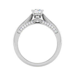 Jewelove™ Rings VS J / Women's Band only 50-Pointer Solitaire Diamond Split Shank Platinum Ring JL PT RP RD 118-A