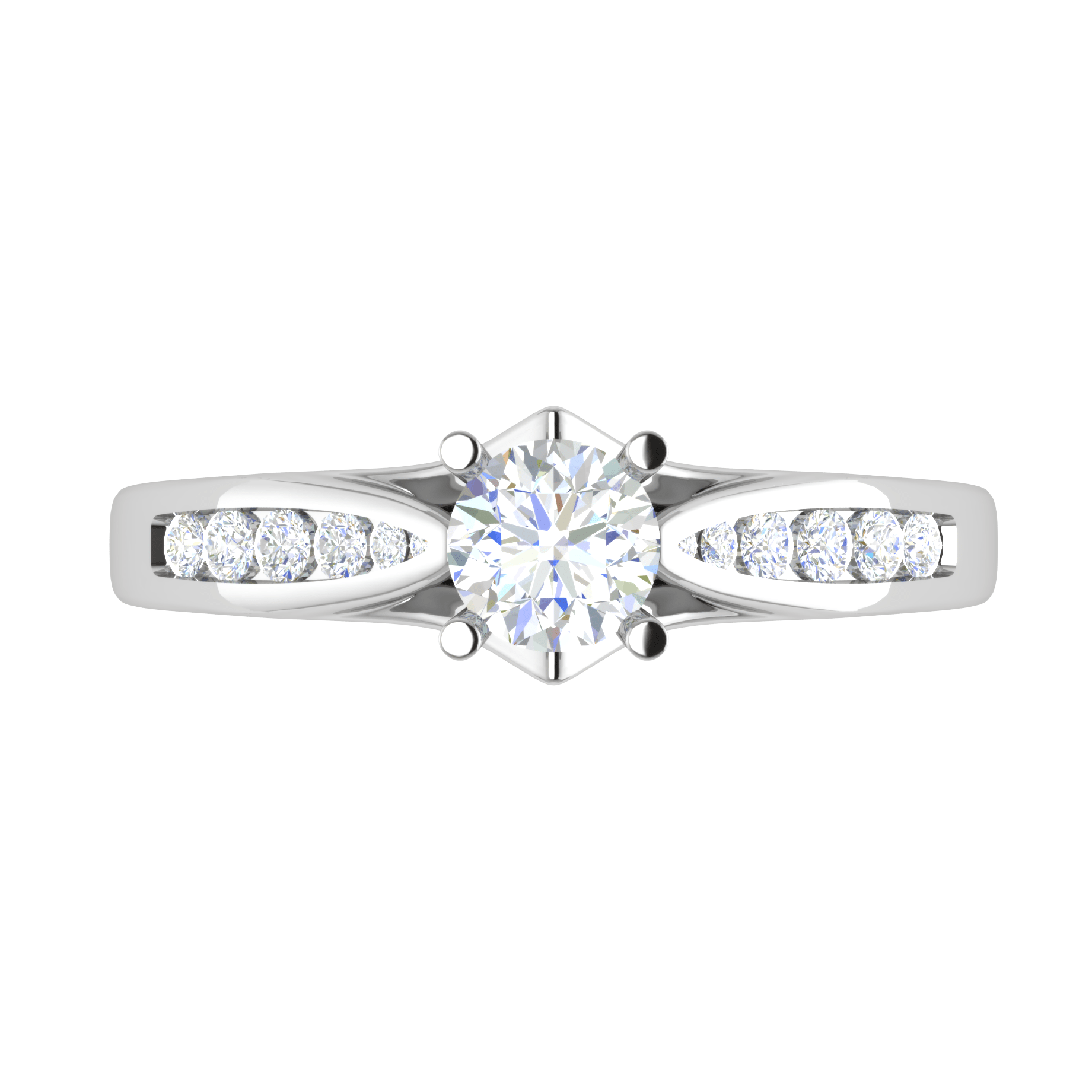 Jewelove™ Rings VS J / Women's Band only 50-Pointer Solitaire Diamond Split Shank Platinum Ring JL PT RP RD 118-A