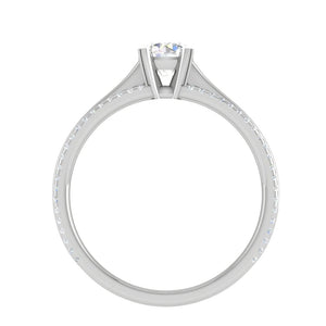 Jewelove™ Rings VS J / Women's Band only 50-Pointer Solitaire Diamond Split Shank Platinum Ring JL PT RP RD 142-A