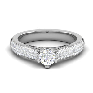 Jewelove™ Rings VS J / Women's Band only 50-Pointer Solitaire Diamond Split Shank Platinum Ring JL PT RP RD 159-A