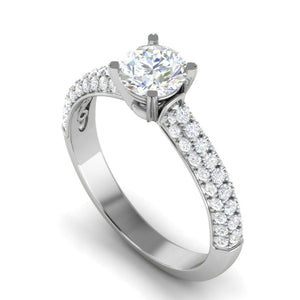 Jewelove™ Rings VS J / Women's Band only 50-Pointer Solitaire Diamond Split Shank Platinum Ring JL PT RP RD 161-A