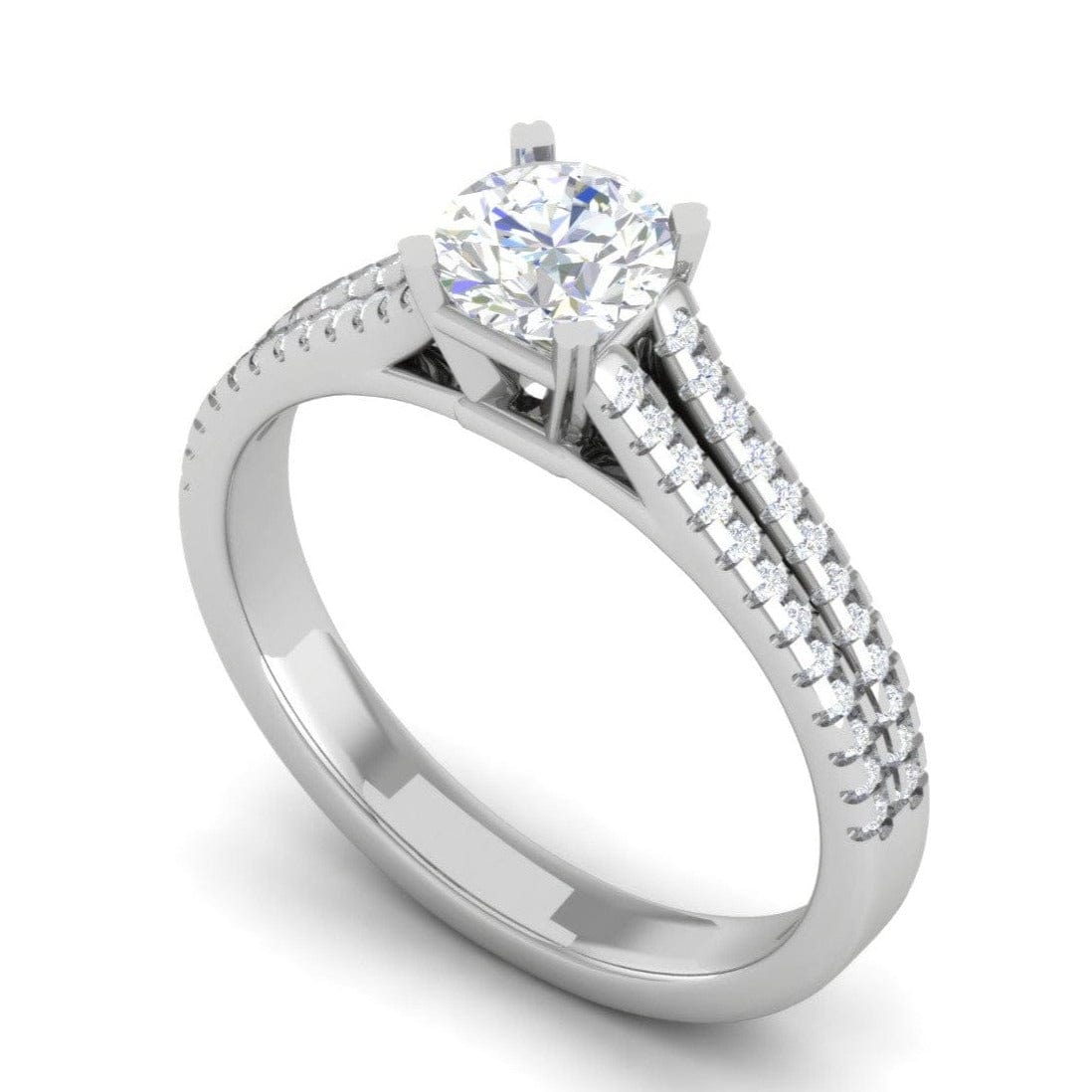 Jewelove™ Rings VS J / Women's Band only 50-Pointer Solitaire Diamond Split Shank Platinum Ring JL PT RP RD 163-A