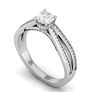 Jewelove™ Rings VS J / Women's Band only 50-Pointer Solitaire Diamond Split Shank Platinum Ring JL PT RP RD 165-A