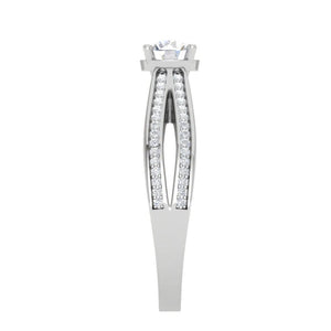 Jewelove™ Rings VS J / Women's Band only 50-Pointer Solitaire Diamond Split Shank Platinum Ring JL PT RP RD 165-A