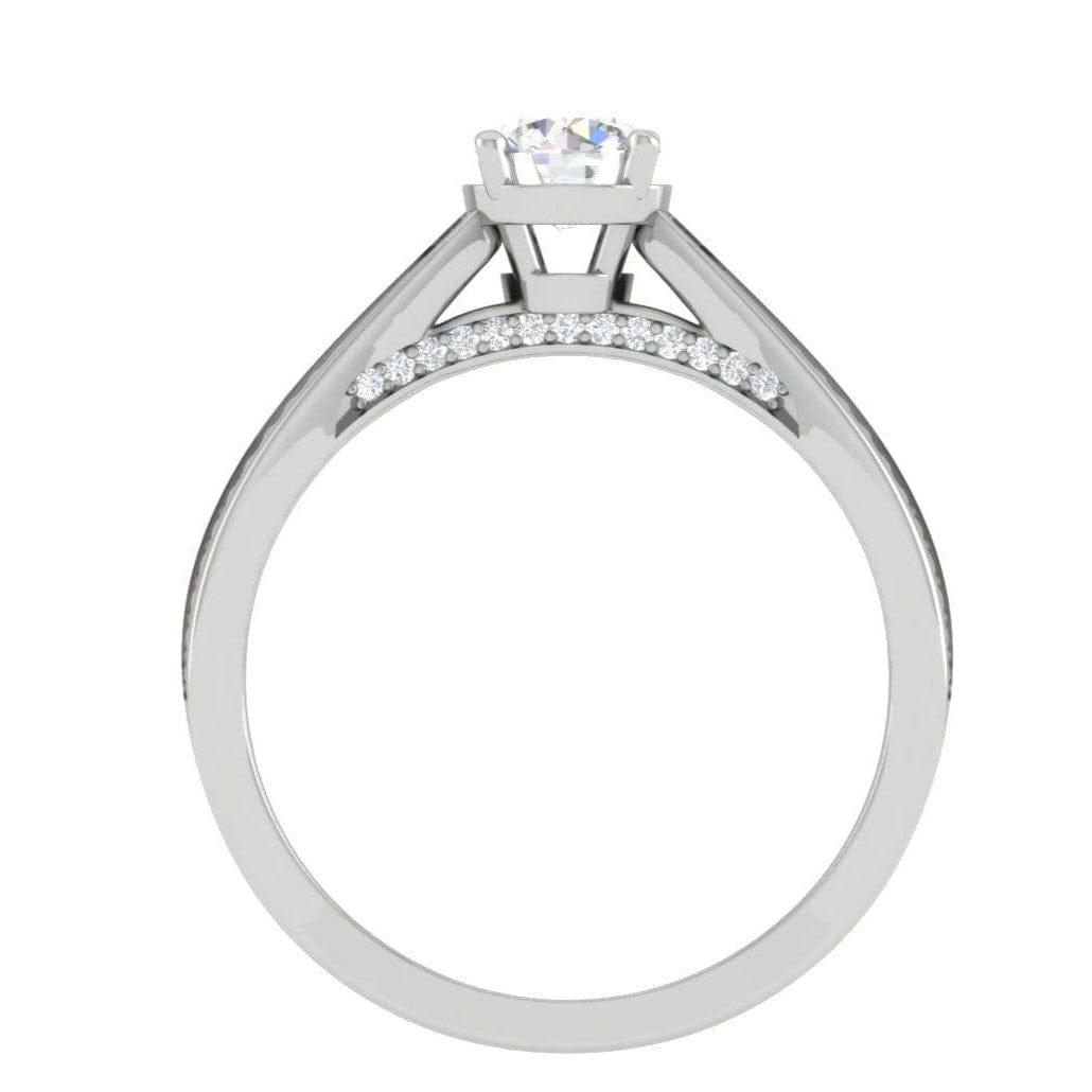 Jewelove™ Rings VS J / Women's Band only 50-Pointer Solitaire Diamond Split Shank Platinum Ring JL PT RP RD 165-A