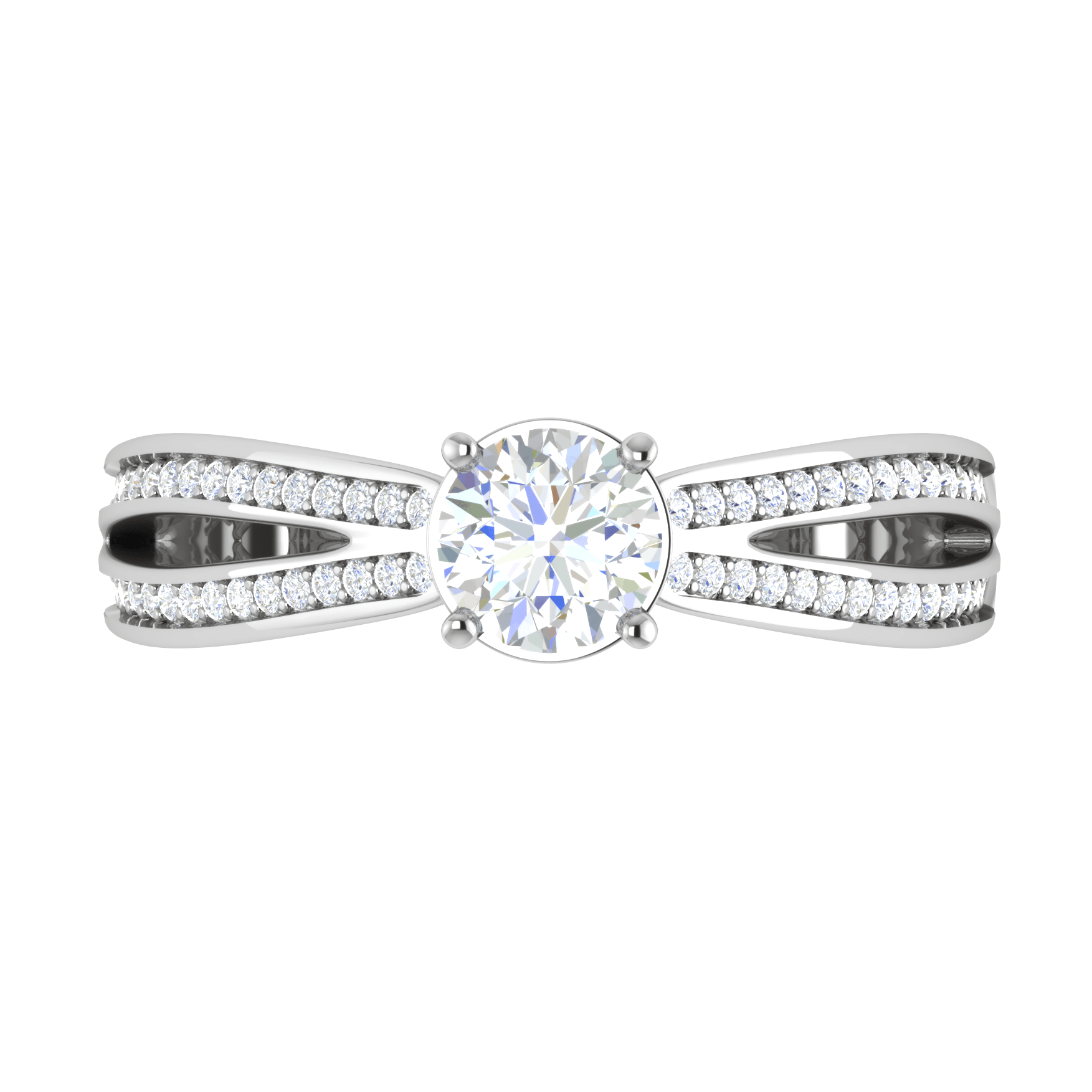 Jewelove™ Rings VS J / Women's Band only 50-Pointer Solitaire Diamond Split Shank Platinum Ring JL PT RP RD 165-A