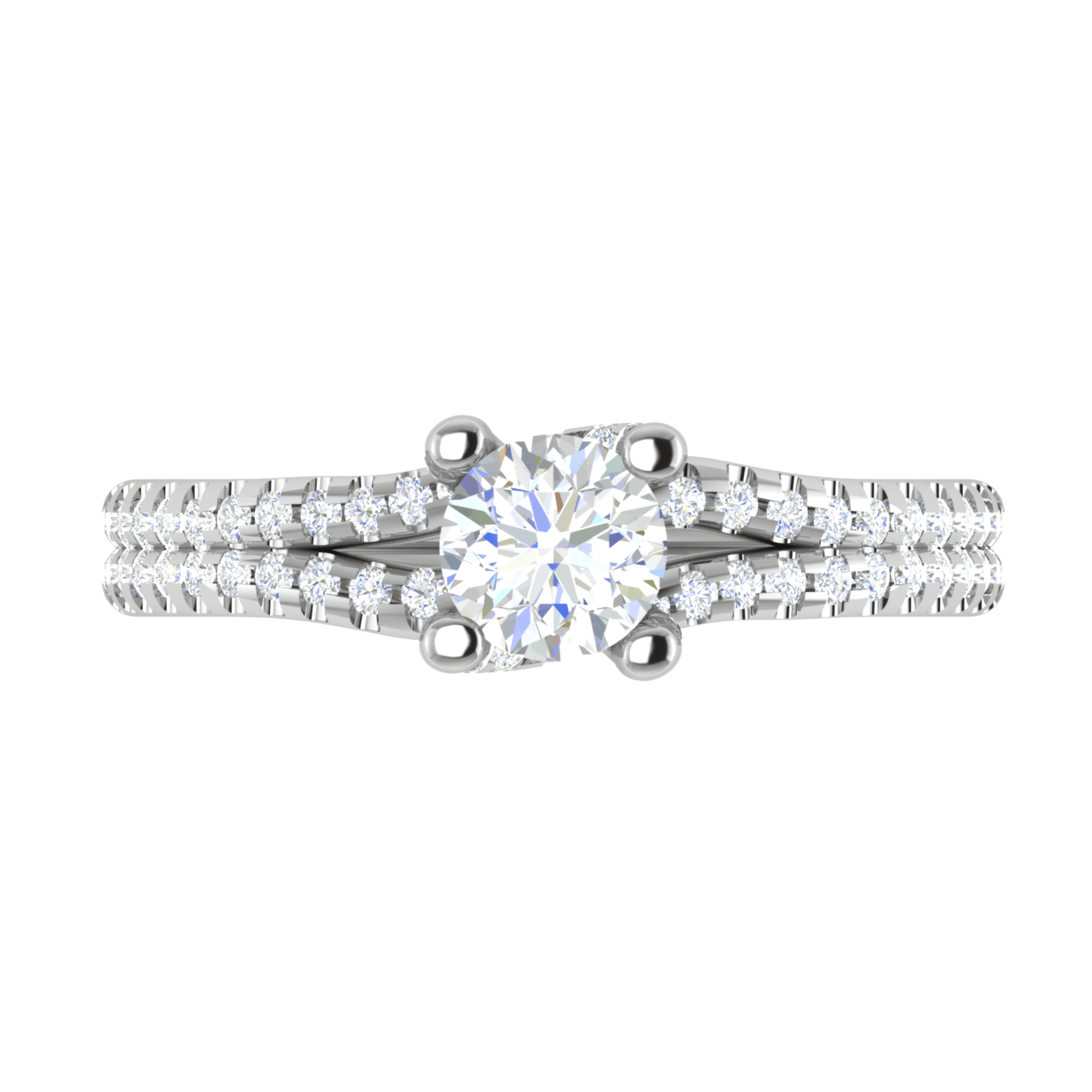 Jewelove™ Rings VS J / Women's Band only 50-Pointer Solitaire Diamond Split Shank Platinum Ring JL PT RP RD 182-A