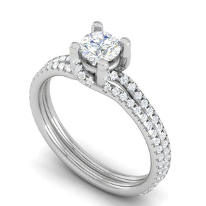 Jewelove™ Rings VS J / Women's Band only 50-Pointer Solitaire Diamond Split Shank Platinum Ring JL PT RP RD 182-A