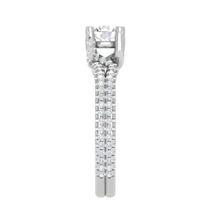 Jewelove™ Rings VS J / Women's Band only 50-Pointer Solitaire Diamond Split Shank Platinum Ring JL PT RP RD 182-A