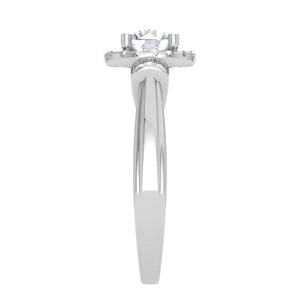 Jewelove™ Rings J VS / Women's Band only 50-Pointer Solitaire Halo Diamond Platinum Engagement Ring JL PT WB5996E-A