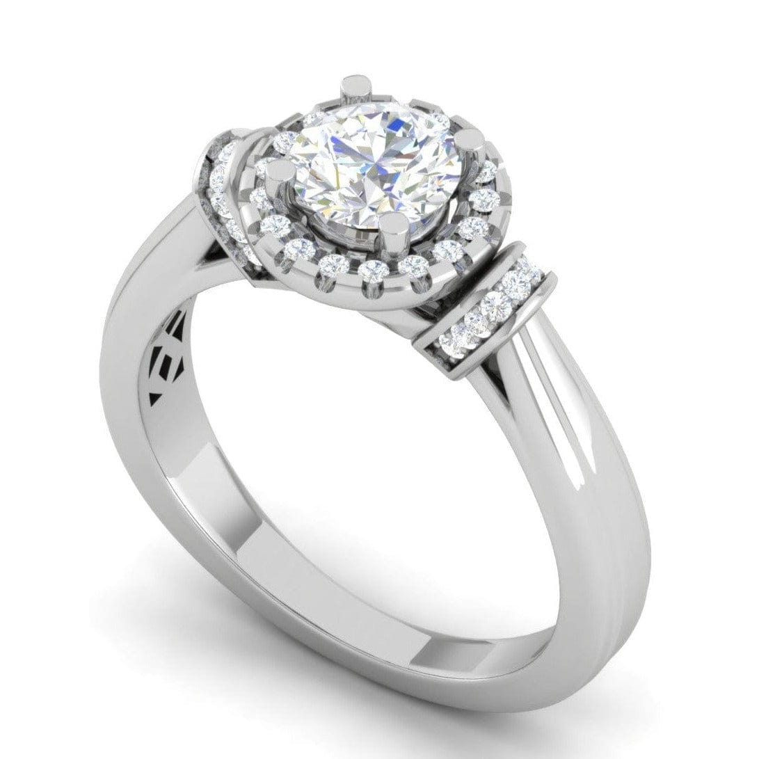 Jewelove™ Rings J VS / Women's Band only 50-Pointer Solitaire Halo Diamond Platinum Engagement Ring JL PT WB5996E-A