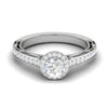 Jewelove™ Rings VS J / Women's Band only 50-Pointer Solitaire Halo Diamond Shank Platinum Ring for Women JL PT RV RD 137-B