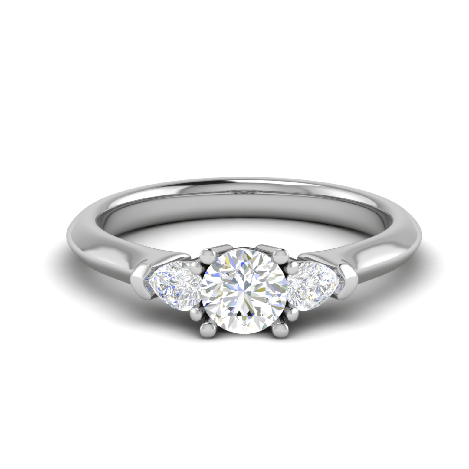 Jewelove™ Rings J VS / Women's Band only 50-Pointer Solitaire Pear Cut Diamonds Accents Platinum Ring JL PT R3 RD 157-A