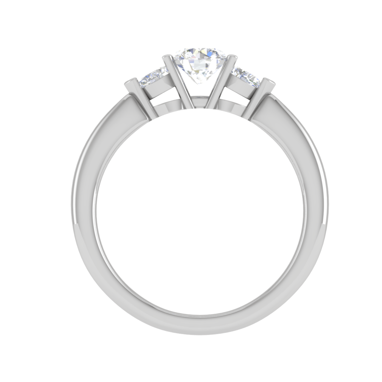 Jewelove™ Rings J VS / Women's Band only 50-Pointer Solitaire Pear Cut Diamonds Accents Platinum Ring JL PT R3 RD 170-A