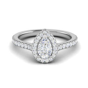 Jewelove™ Rings I VS / Women's Band only 50-Pointer Solitaire Pear Diamond Accents Platinum Ring JL PT RH PS 137-A