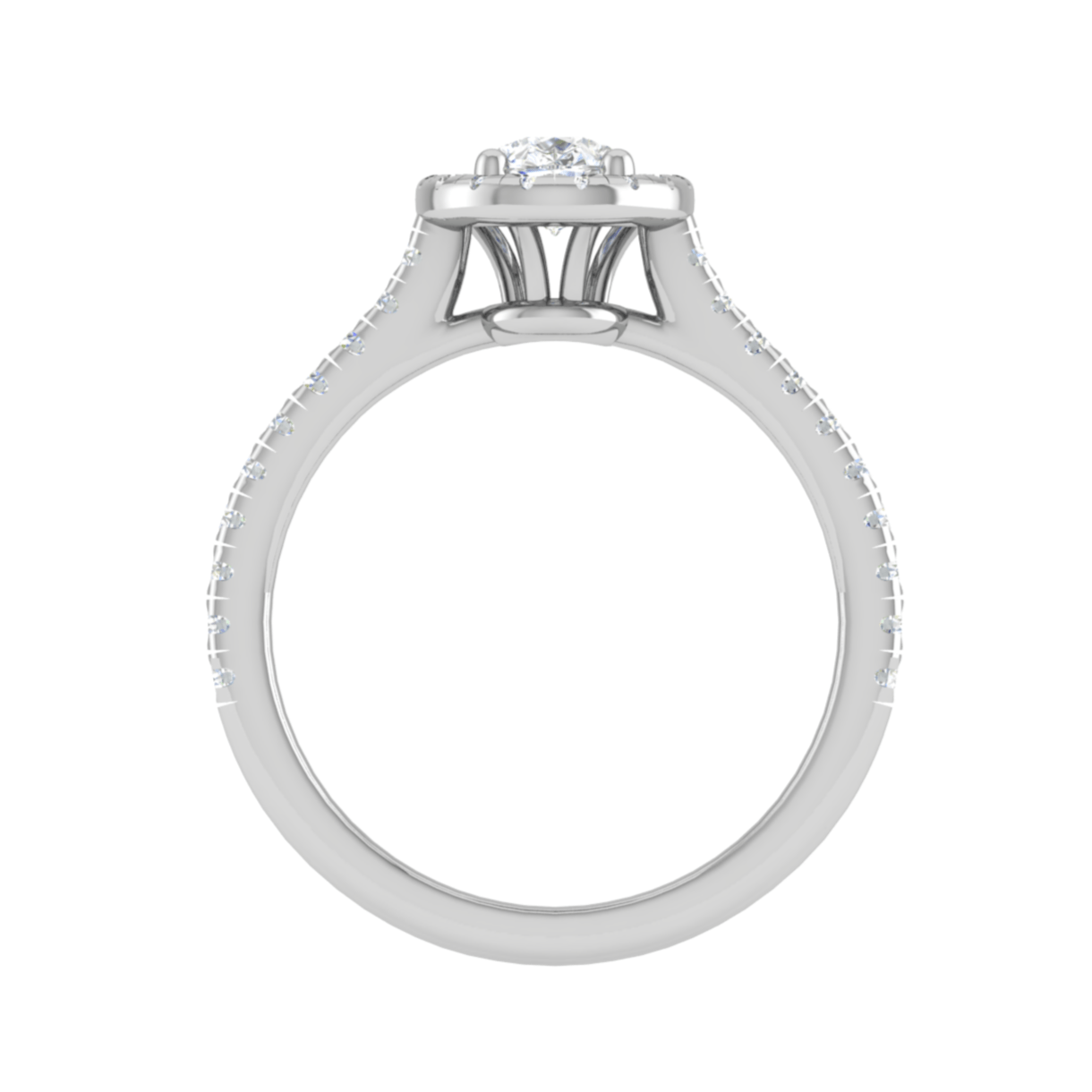 Jewelove™ Rings I VS / Women's Band only 50-Pointer Solitaire Pear Diamond Accents Platinum Ring JL PT RH PS 137-A