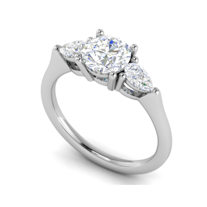 Jewelove™ Rings J VS / Women's Band only 50-Pointer Solitaire Pear Diamonds Accents Platinum Ring JL PT R3 RD 124-B