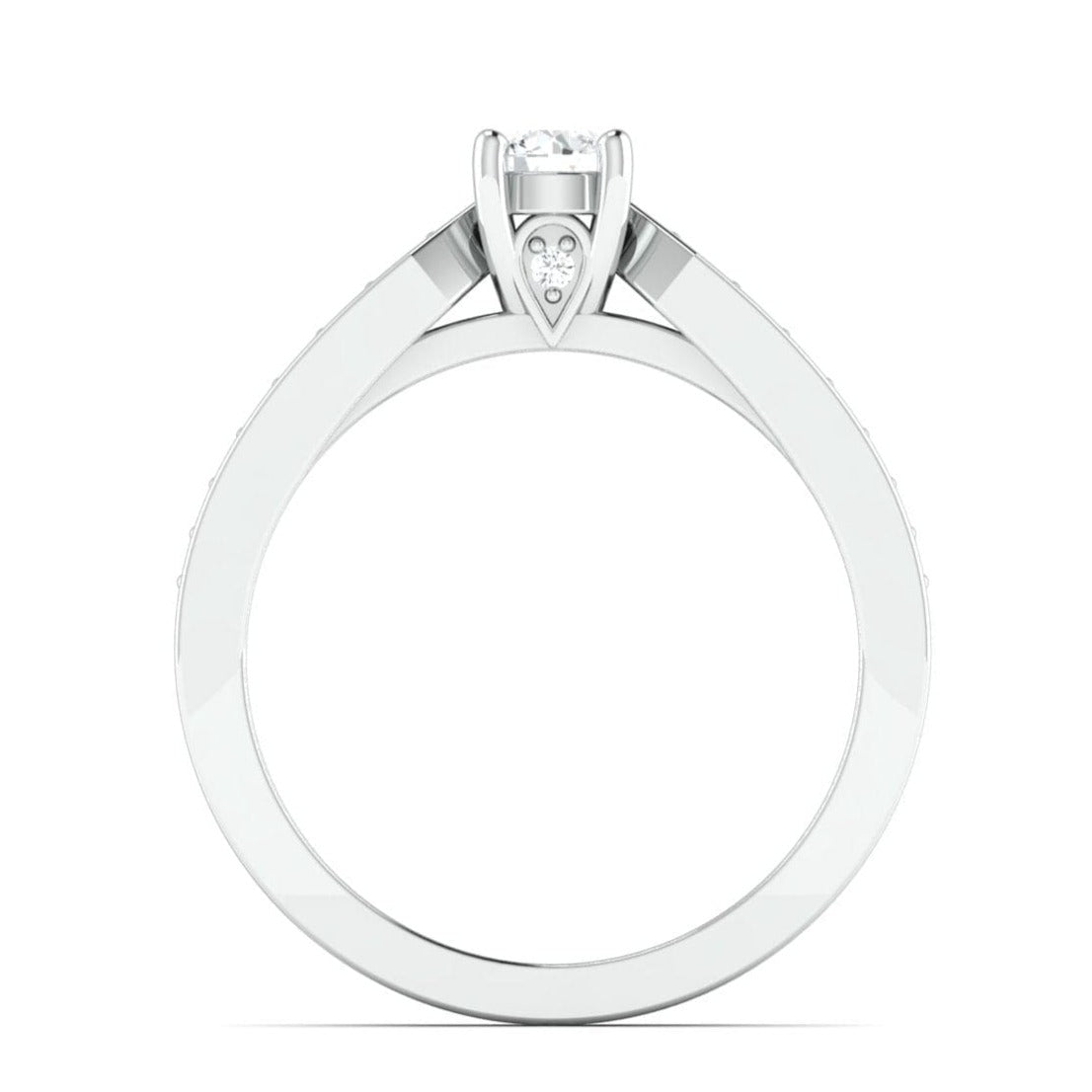 Jewelove™ Rings Women's Band only / J VS 50-Pointer Solitaire Platinum Ring with Diamond Accents JL PT 672-A