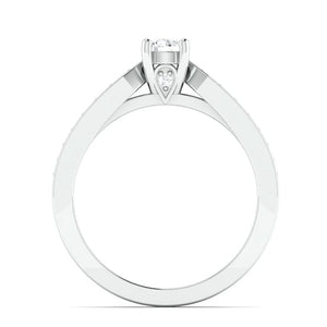 Jewelove™ Rings Women's Band only / J VS 50-Pointer Solitaire Platinum Ring with Diamond Accents JL PT 672-A