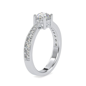 Jewelove™ Rings VS I / Women's Band only 50-Pointer Solitaire Platinum Shank Diamonds Ring JL PT 0168-A