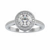 Jewelove™ Rings Women's Band only / VS J 50-Pointer Solitaire Single Halo Diamond Shank Platinum Engagement Ring JL PT 0071