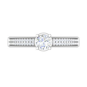 Jewelove™ Rings VS J / Women's Band only 50-Pointer Solitaire Single Halo Diamond Shank Platinum Ring JL PT RP RD 157-A