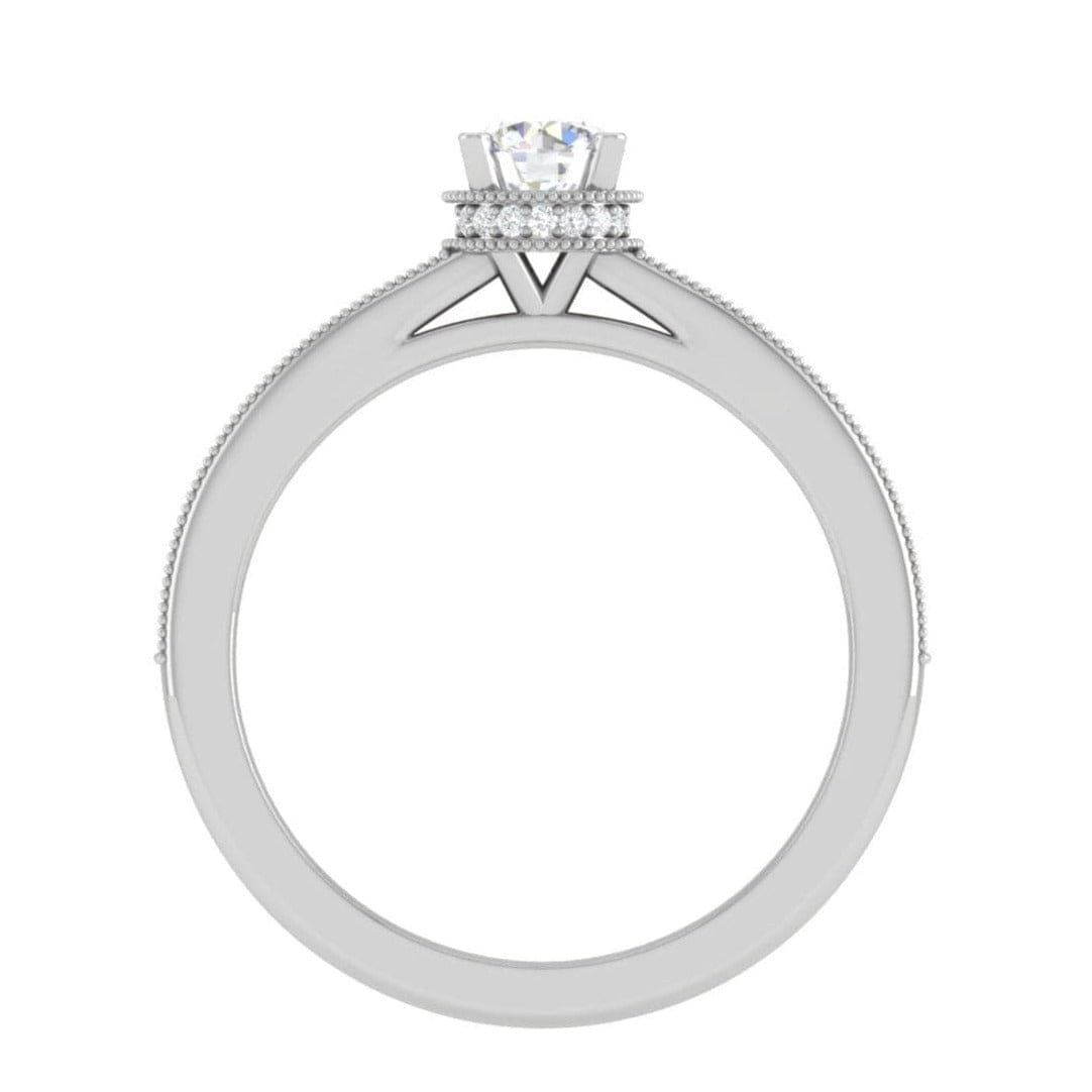 Jewelove™ Rings VS J / Women's Band only 50-Pointer Solitaire Single Halo Diamond Shank Platinum Ring JL PT RP RD 157-A