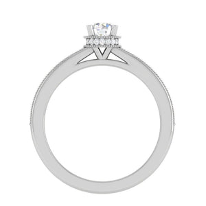 Jewelove™ Rings VS J / Women's Band only 50-Pointer Solitaire Single Halo Diamond Shank Platinum Ring JL PT RP RD 157-A