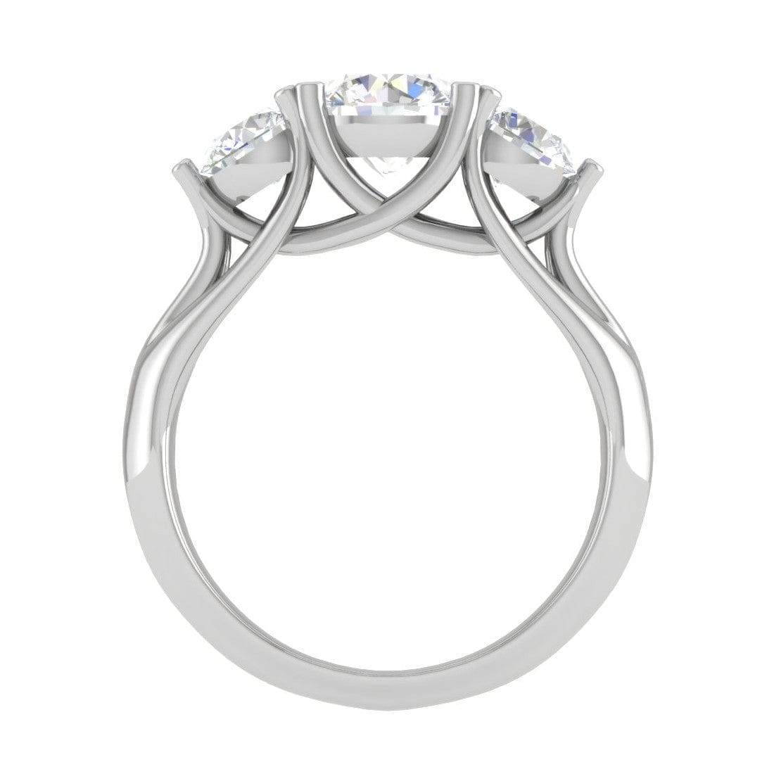 Jewelove™ Rings J VS / Women's Band only 50-Pointer Solitaire Three Stone Diamond Platinum Engagement Ring JL PT R3 RD 120-A