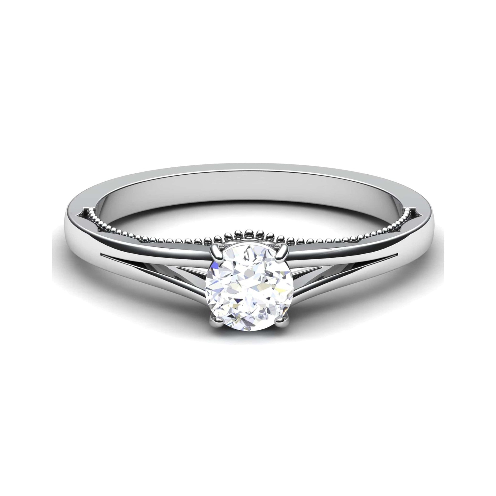 Jewelove™ Rings J VS / Women's Band only 50 Pointer Split Shank Platinum Solitaire Engagement Ring for Women JL PT 546