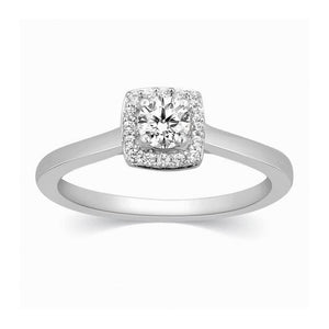 Jewelove™ Rings VS J / Women's Band only 50 Pointer Square Halo Diamond Platinum Engagement Ring JL PT 325-A