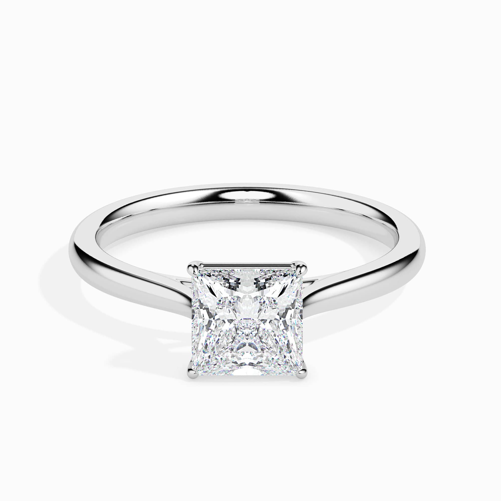 Jewelove™ Rings Women's Band only / VS J 50cts. Princess cut Diamond Solitaire Platinum Ring JL PT 19002-A