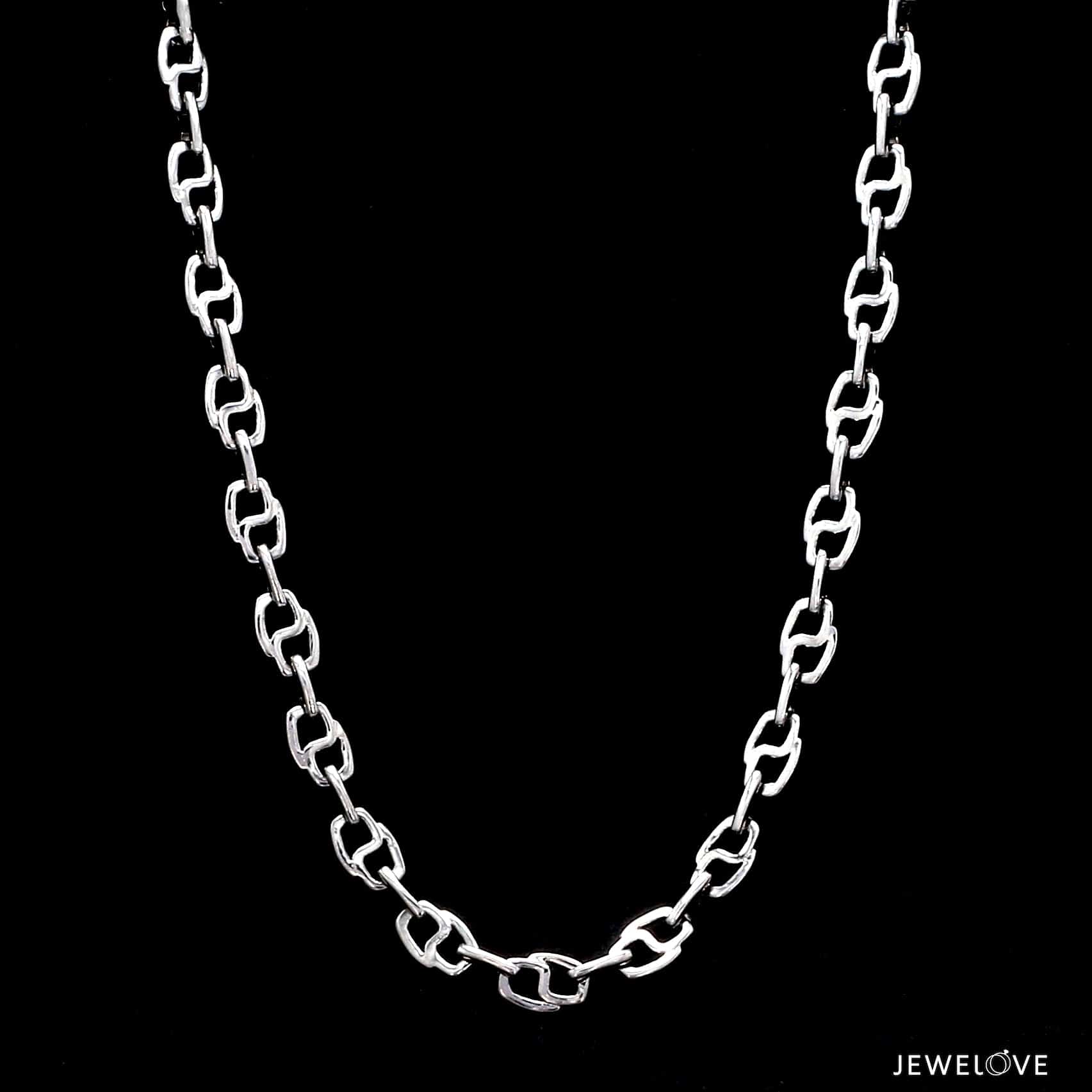 Jewelove™ Chains 5mm Designer Linked Platinum Chain for Men JL PT CH 1281-A