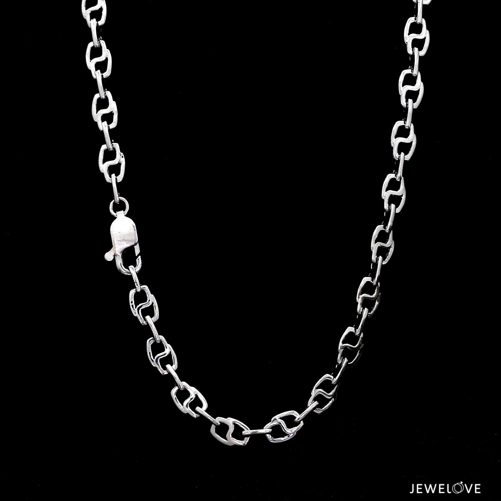 Jewelove™ Chains 5mm Designer Linked Platinum Chain for Men JL PT CH 1281-A