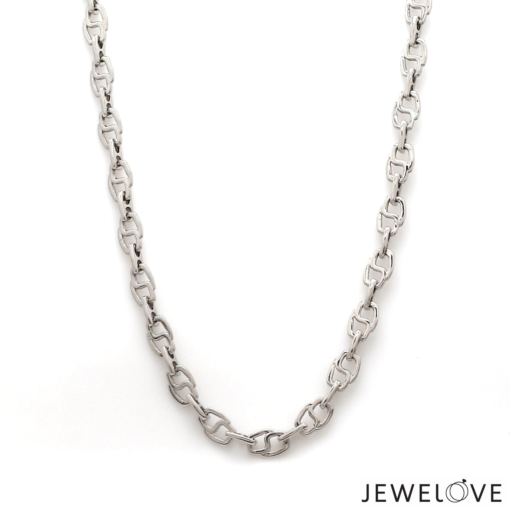 Jewelove™ Chains 5mm Designer Linked Platinum Chain for Men JL PT CH 1281-A