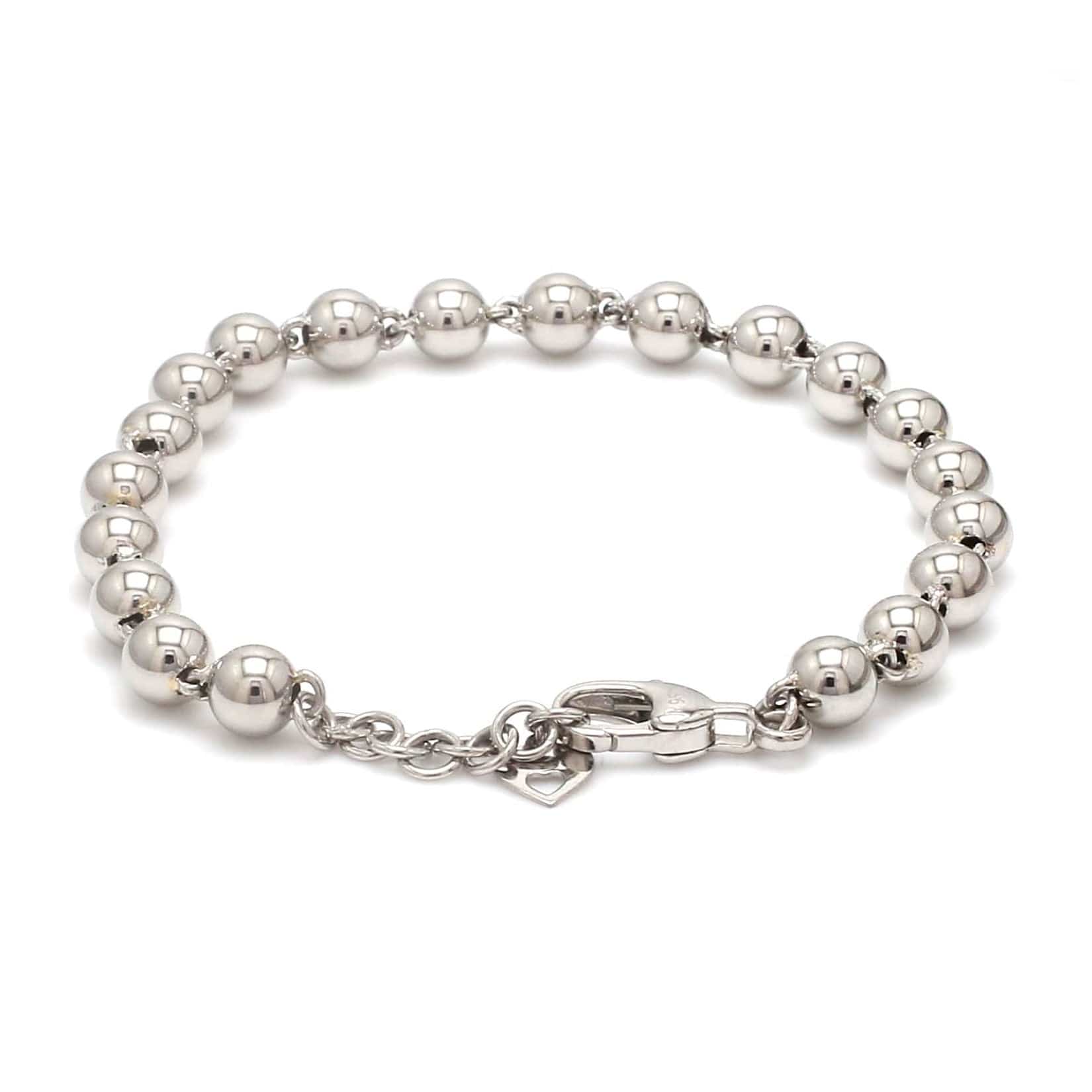 Jewelove™ Bangles & Bracelets 5mm Diamond Cut Balls Platinum Bracelet for Women JL PTB 1185