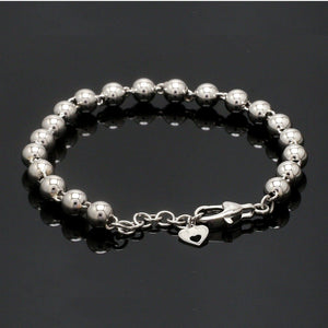 Jewelove™ Bangles & Bracelets 5mm Diamond Cut Balls Platinum Bracelet for Women JL PTB 1185