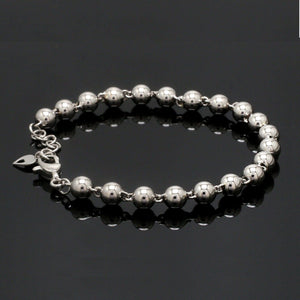 Jewelove™ Bangles & Bracelets 5mm Diamond Cut Balls Platinum Bracelet for Women JL PTB 1185