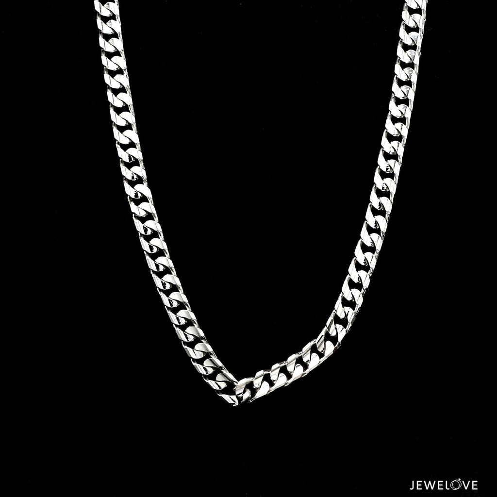 Jewelove™ Chains 5mm Japanese Platinum Curb Chain for Men JL PT CH 980-A