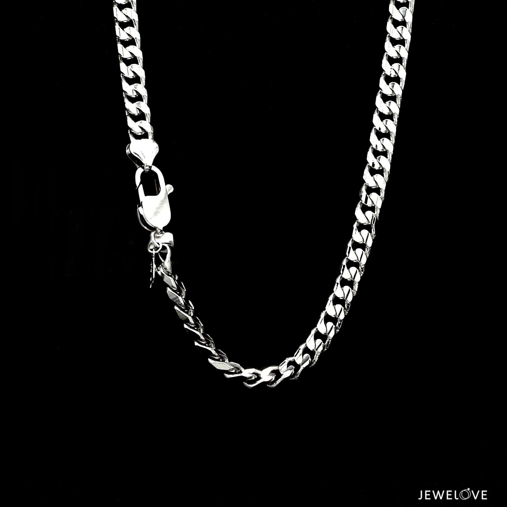 Jewelove™ Chains 5mm Japanese Platinum Curb Chain for Men JL PT CH 980-A