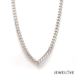 Jewelove™ Chains 5mm Japanese Platinum Curb Chain for Men JL PT CH 980-A